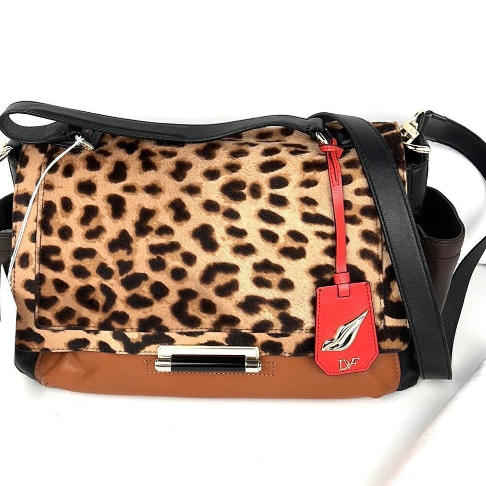 NWT Diane Von Furstenberg 440 Courier
Leopard Calf Leather Hand /Crossbody Bag - Picture 4 of 15